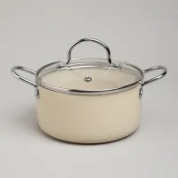 Кастрюля с антипригарным покрытием и стеклянной крышкой 1.35 л, 16*8 см – Agness