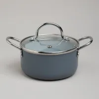 Кастрюля с антипригарным покрытием и стеклянной крышкой 950 мл, 14*7 см – Agness