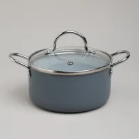 Кастрюля с антипригарным покрытием и стеклянной крышкой 1.35 л, 16*8 см – Agness