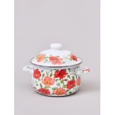 Кастрюля эмалированная с эмалированной крышкой серия Маки, 2 л, 18*11 см – Agness