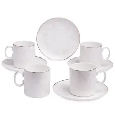 Фарфоровый кофейный набор на 4 персоны, 8 предметов, Снежная королева, 210 мл – Lefard