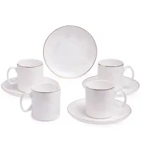 Фарфоровый кофейный набор на 4 персоны, 8 предметов, Снежная королева, 120 мл – Lefard