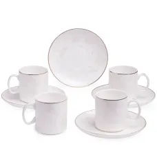 Фарфоровый кофейный набор на 4 персоны, 8 предметов, Снежная королева, 120 мл – Lefard