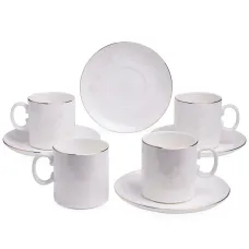 Фарфоровый кофейный набор на 4 персоны, 8 предметов, Медиссон, 210 мл – Lefard
