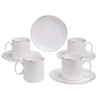 Фарфоровый кофейный набор на 4 персоны, 8 предметов, Madison, 120 мл – Lefard