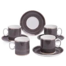 Фарфоровый кофейный набор на 4 персоны, 8 предметов, Infinity, 210 мл – Lefard