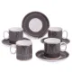 Фарфоровый кофейный набор на 4 персоны, 8 предметов, Infinity, 210 мл – Lefard