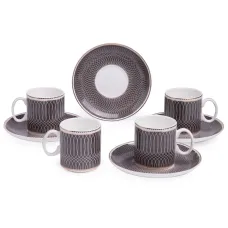 Фарфоровый кофейный набор на 4 персоны, 8 предметов, Infinity, 120 мл – Lefard