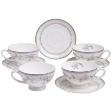 Фарфоровый чайный набор на 4 персоны, 8 предметов, Garden, 240 мл - Lefard
