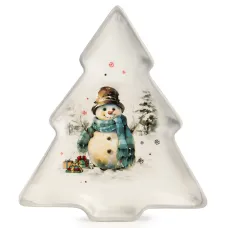 Тарелка в форме елки с Новым годом! 23*20,2*2,2 см - Agness