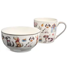 Набор для завтрака Dogs, 2 предмета: салатник 500 мл, кружка 345 мл - Lefard