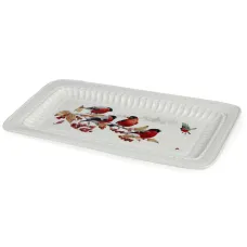 Блюдо Лесная сказка 30 см прямоугольное Снегири - Lefard