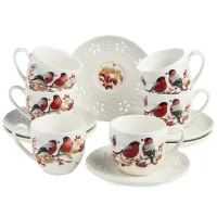 Фарфоровый чайный набор на 6 персон, 12 предметов, Forest Tale, 250 мл – Lefard