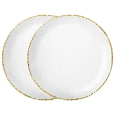 Набор тарелок обеденных Charm 2 штуки 26*2,5 см (с золотой линией) - Lefard
