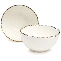 Набор салатников Charm, 2 штуки, 11*5,5 см, 250 мл (с золотой линией) – Lefard