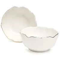 Набор салатников Charm 2 штуки 12,5*5,5 см 350 мл (с золотой линией) - Lefard