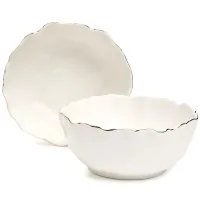 Набор салатников Charm 2 штуки 5*6 см 600 мл (с золотой линией) - Lefard