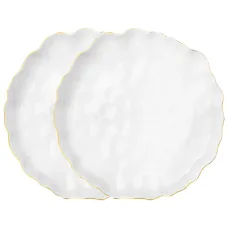 Набор тарелок закусочных Charm 2 штуки 20*3 см (с золотой линией) - Lefard