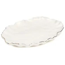 Блюдо овальное Charm 30,5*21*3 см (с золотой линией) - Lefard