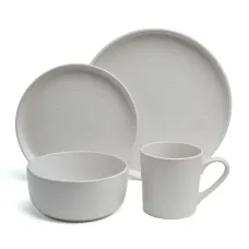 Набор посуды обеденный на 4 персоны, 16 предметов Choice White – Bronco