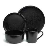 Набор посуды обеденный на 4 персоны, 16 предметов Choice Black – Bronco