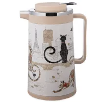 Термос со стеклянной колбой, 950 мл, крышка с клапаном, серия Парижские коты - Agness