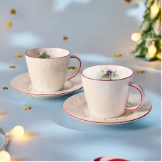 Фарфоровый чайный набор на 2 персоны, 4 предмета, Winter Story, 240 мл – Lefard