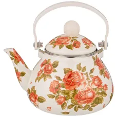 Чайник эмалированный со съемным фильтром из нжс, серия Корейская роза 1,3 л - Agness