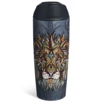 Термокружка Лев, объем 380 мл, колба нержавеющая сталь, герметичная крышка с кнопкой-стоппером – Agness