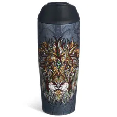 Термокружка Лев, объем 380 мл, колба нержавеющая сталь, герметичная крышка с кнопкой-стоппером – Agness