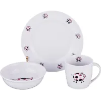 Набор посуды на 1 персону 3 предмета: кружка 300 мл + тарелка 21/5 см + салатник 15 см - DUBI