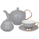 Фарфоровый чайный сервиз на 6 персон, 14 предметов, серый – Lefard