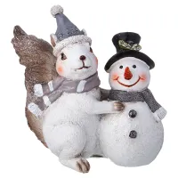 Фигурка белка со снеговиком 14,5*7*14 см – Lefard