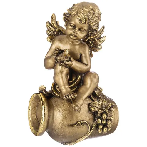 Фигурка декоративная ангел на амфоре высота 31 см цвет: бронза с позолотой
