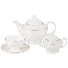 Фарфоровый чайный сервиз на 6 персон, 14 предметов, Снежная королева – Lefard