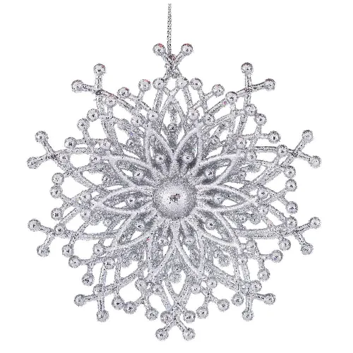 Декоративное изделие снежинка 11 см цвет: серебро - Lefard