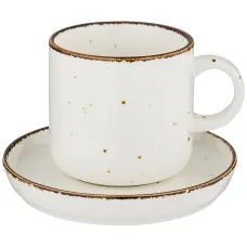 Фарфоровый чайный набор на 1 персону, 2 предмета, объем 350 мл, 2 штуки, Nature – Bronco