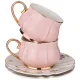 Фарфоровый чайный набор на 6 персон, 12 предметов, Пинк, объем 230 мл – Lefard