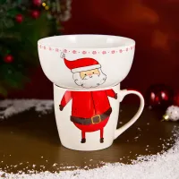 Набор посуды Дед Мороз 2 предмета (кружка 360 мл, салатник 500 мл) - Lefard