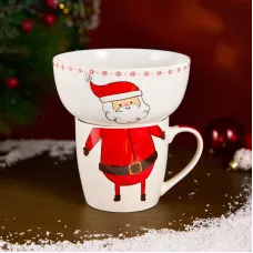 Набор посуды Дед Мороз 2 предмета (кружка 360 мл, салатник 500 мл) - Lefard