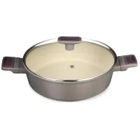 Сотейник со стеклянной крышкой и антипригарным покрытием Pfluon Marble, 26*7,5 см – Agness