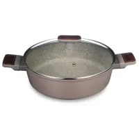 Сотейник со стеклянной крышкой и антипригарным покрытием Pfluon Marble, 26*7,5 см – Agness