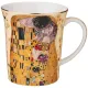 Фарфоровая кружка Поцелуй (Г. Климт) 420 мл кремовый серый – Lefard, 2 штуки