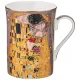 Фарфоровая кружка Поцелуй (Г. Климт) 300 мл кремовый серый – Lefard, 2 штуки