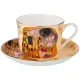 Фарфоровый чайный набор на 1 персону 2 предмета поцелуй (г. климт) на 500 мл кремовый - Lefard