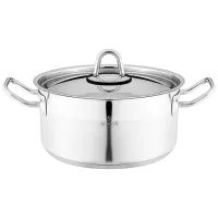 Кастрюля 20x10 см 2,8 л высококачественная нерж сталь 18/10 с крышкой нжс - Agness