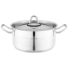 Кастрюля 20x10 см 2,8 л высококачественная нерж сталь 18/10 с крышкой нжс - Agness