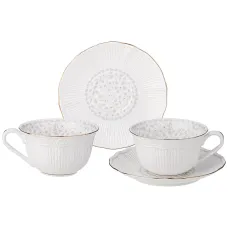 Фарфоровый чайный набор на 2 персоны, 4 предмета, Вивьен, 250 мл – Lefard