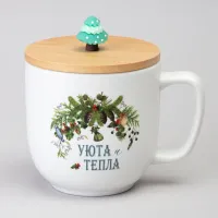 Кружка Winter Story 390 мл с бамбуковой крышкой - Lefard