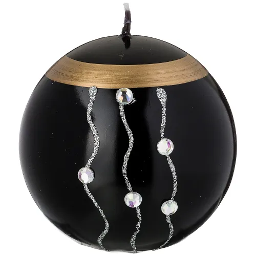 Свеча декоративная шар волшебное сияние black диаметр 8 см высота=9 см - Adpal